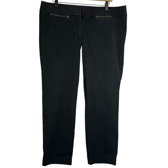 Ann Taylor Loft Capris Black High Waist Zipper Pockets Womens Size 14 - Picture 1 of 9